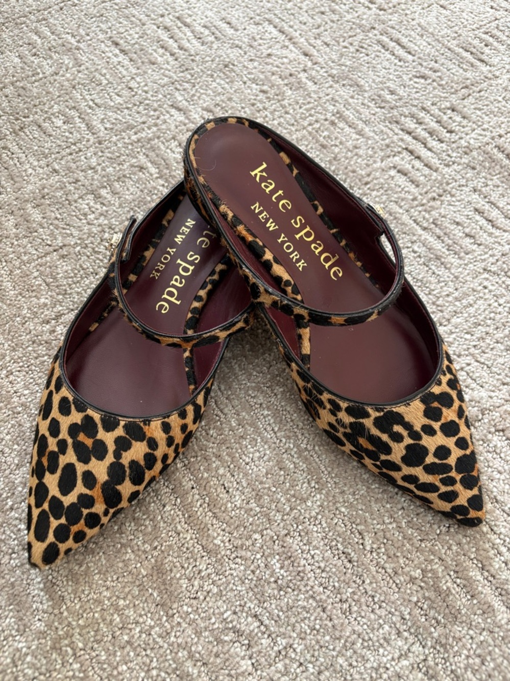 kate spade Leopard-Print Pointed Toe Slingback Flats - Tan & Black EUC 🍀 - Picture 13 of 13